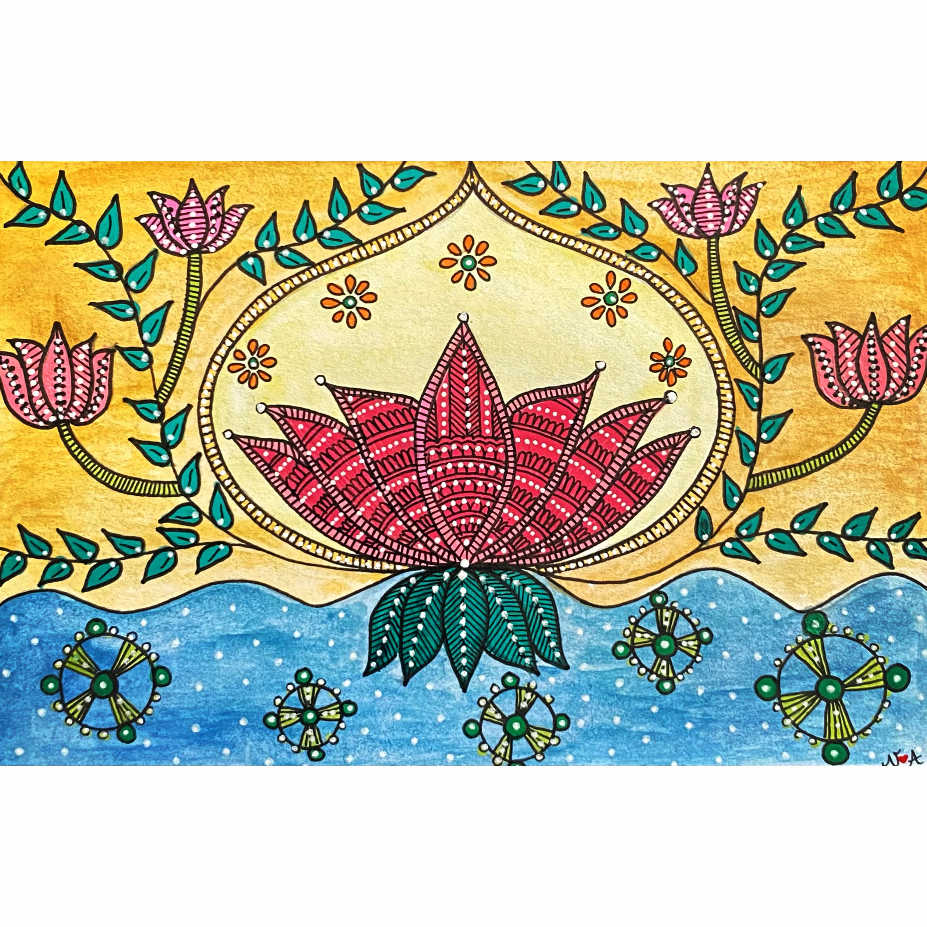 Madhubani Lotus